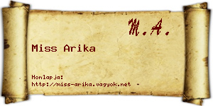 Miss Arika névjegykártya